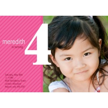 Big Numbers -- Girl Birthday Invitation