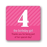 Big Numbers for Girls -- Kids Birthday Favor Stickers