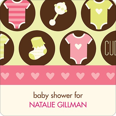 All Things Baby in Pink -- Baby Shower Favor Stickers