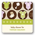 All Things Baby in Purple -- Baby Shower Favor Stickers