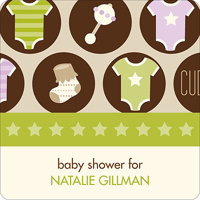 All Things Baby in Purple -- Baby Shower Favor Stickers