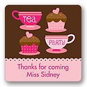 Tea Time -- Kids Birthday Favor Stickers