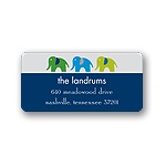 Elephant Line Up -- Blue Address Label