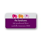 Elephant Line Up -- Pink Address Label