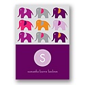 Elephant Line Up -- Pink Thank You Card