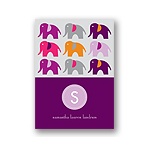 Elephant Line Up -- Pink Thank You Card