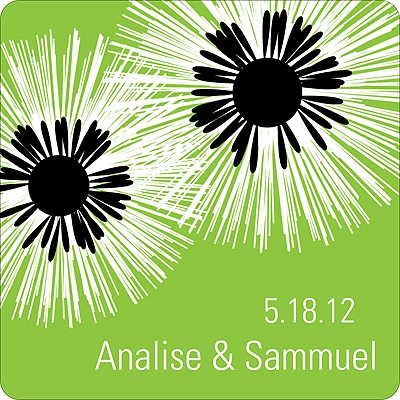 Flower Burst -- Wedding Favor Stickers