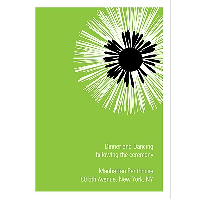 Flower Burst -- Wedding Reception Card