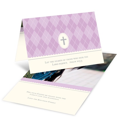 THE GOLDEN TICKET -- BOY PHOTO BIRTH ANNOUNCEMENT, 2in. x 4in. Folded Holiday Card