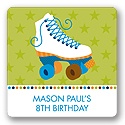 Let's Roll in Blue! -- Kids Birthday Favor Stickers