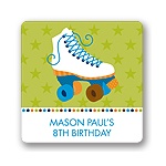 Let's Roll in Blue! -- Kids Birthday Favor Stickers