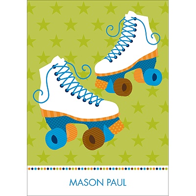 THE GOLDEN TICKET -- BOY PHOTO BIRTH ANNOUNCEMENT, 2in. x 4in. Folded Holiday Card