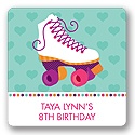 Let's Roll in Pink! -- Kids Birthday Favor Stickers