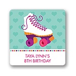 Let's Roll in Pink! -- Kids Birthday Favor Stickers
