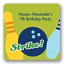All Strikes in Blue -- Kids Birthday Favor Stickers