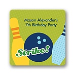 All Strikes in Blue -- Kids Birthday Favor Stickers