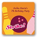 All Strikes in Pink -- Kids Birthday Favor Stickers