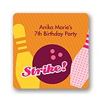 All Strikes in Pink -- Kids Birthday Favor Stickers