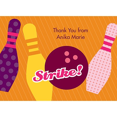 All Strikes -- Pink Thank You Card
