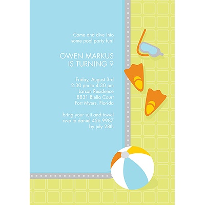 Wet 'n' Wild -- Kids Birthday Party Invitation