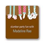 Slippers and Slumber Parties -- Kids Birthday Favor Stickers