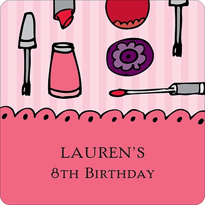Makeover -- Kids Birthday Favor Stickers
