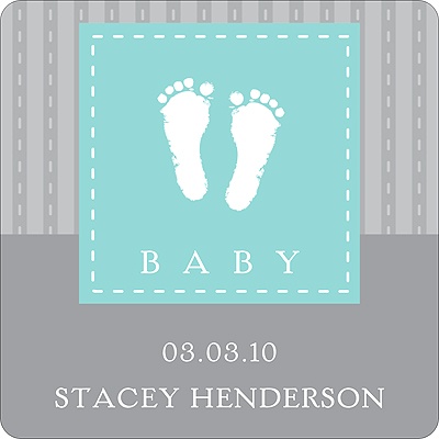 Foot Prints -- Baby Shower Favor Stickers
