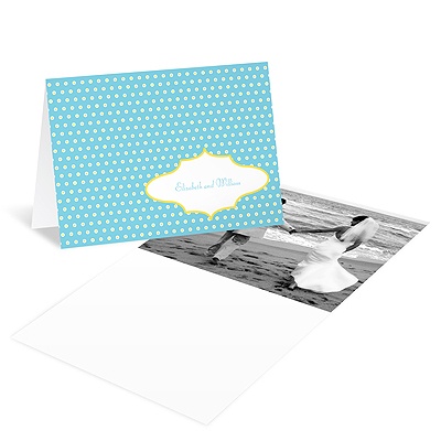 Dotted Frame -- Wedding Photo Thank You Card
