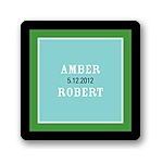 Contemporary Frames in Green -- Wedding Favor Stickers