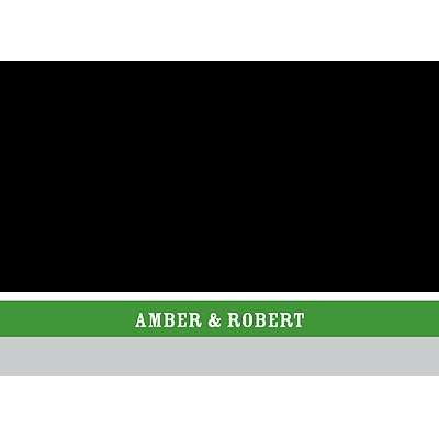 Contemporary Frames in Green -- Wedding Thank You Card