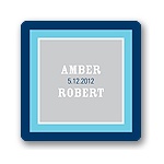 Contemporary Frames in Blue -- Wedding Favor Stickers