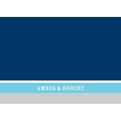 Contemporary Frames in Blue -- Wedding Thank You Card