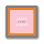Contemporary Frames in Pink -- Wedding Favor Stickers