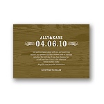 Engraved Memories -- Brown Wood Grain Wedding Invitation