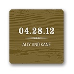 Engraved Memories -- Brown Wedding Favor Tag
