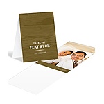 Engraved Memories -- Brown Wedding Photo Thank You Card