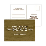 Engraved Memories -- Brown Wedding Response Postcard