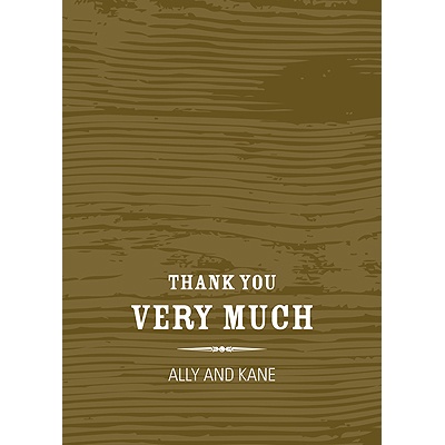 Engraved Memories -- Brown Wedding Thank You Card