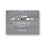 Engraved Memories -- Wood Grain Wedding Invitation