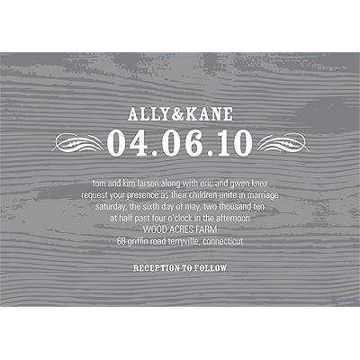 Engraved Memories -- Wood Grain Wedding Invitation