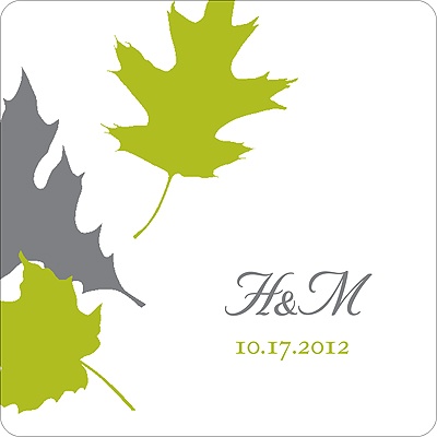 Turning Leaves -- Wedding Favor Stickers