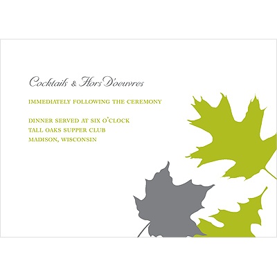 Turning Leaves -- Wedding Reception Card