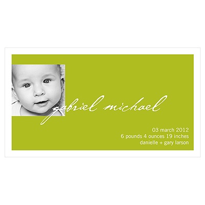 Simply Written -- Simple Boy Birth Announcement