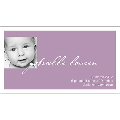 Simply Written -- Simple Girl Birth Announcement