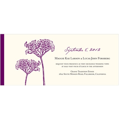 Elegant Floral Stalks -- Unique Wedding Invitations