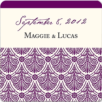 Elegant Damask Array -- Wedding Favor Stickers
