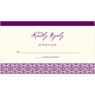 Elegant Damask Array -- Wedding Response Card