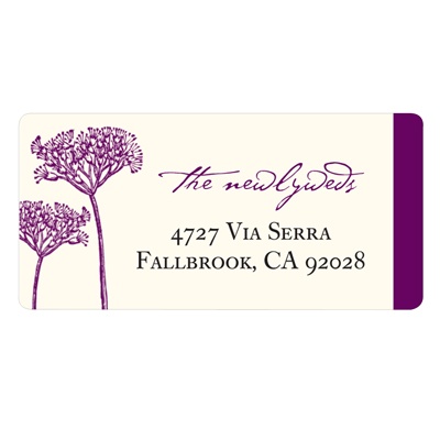 Elegant Floral Stalks -- Wedding Address Label