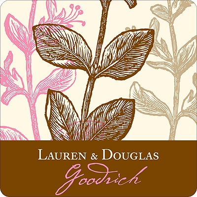 Subtle Vines -- Wedding Favor Stickers
