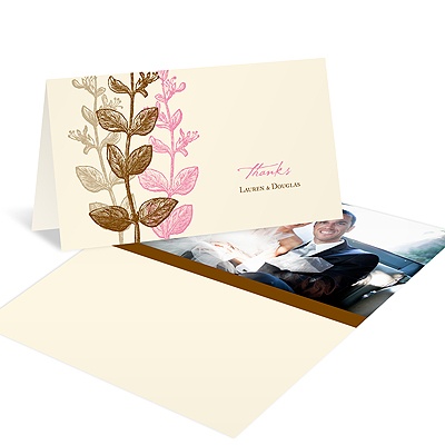 Subtle Vines -- Wedding Photo Thank You Card